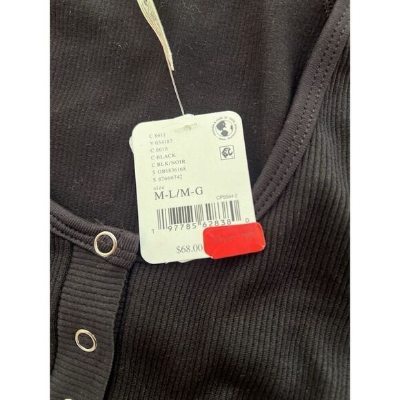 Free People FP Movement Bail Out Long Sleeve Layer Tee Shirt Black M/L New - Picture 2 of 6